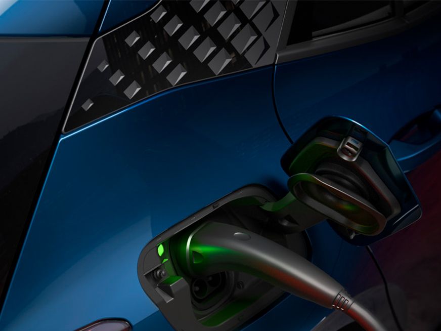 Fokusaufnahme ein Ladebuchse beim CUPRA Born.