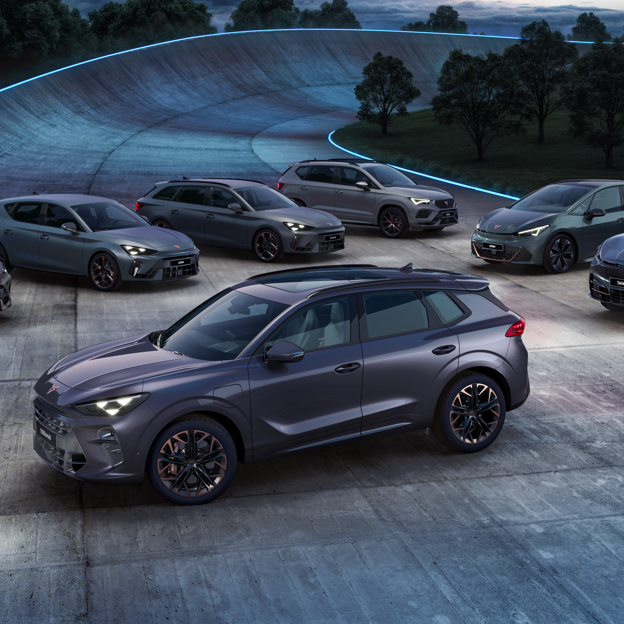 Die gesamte CUPRA Range steht auf dem Ring mit dem CUPRA Terramar ganz vorne.