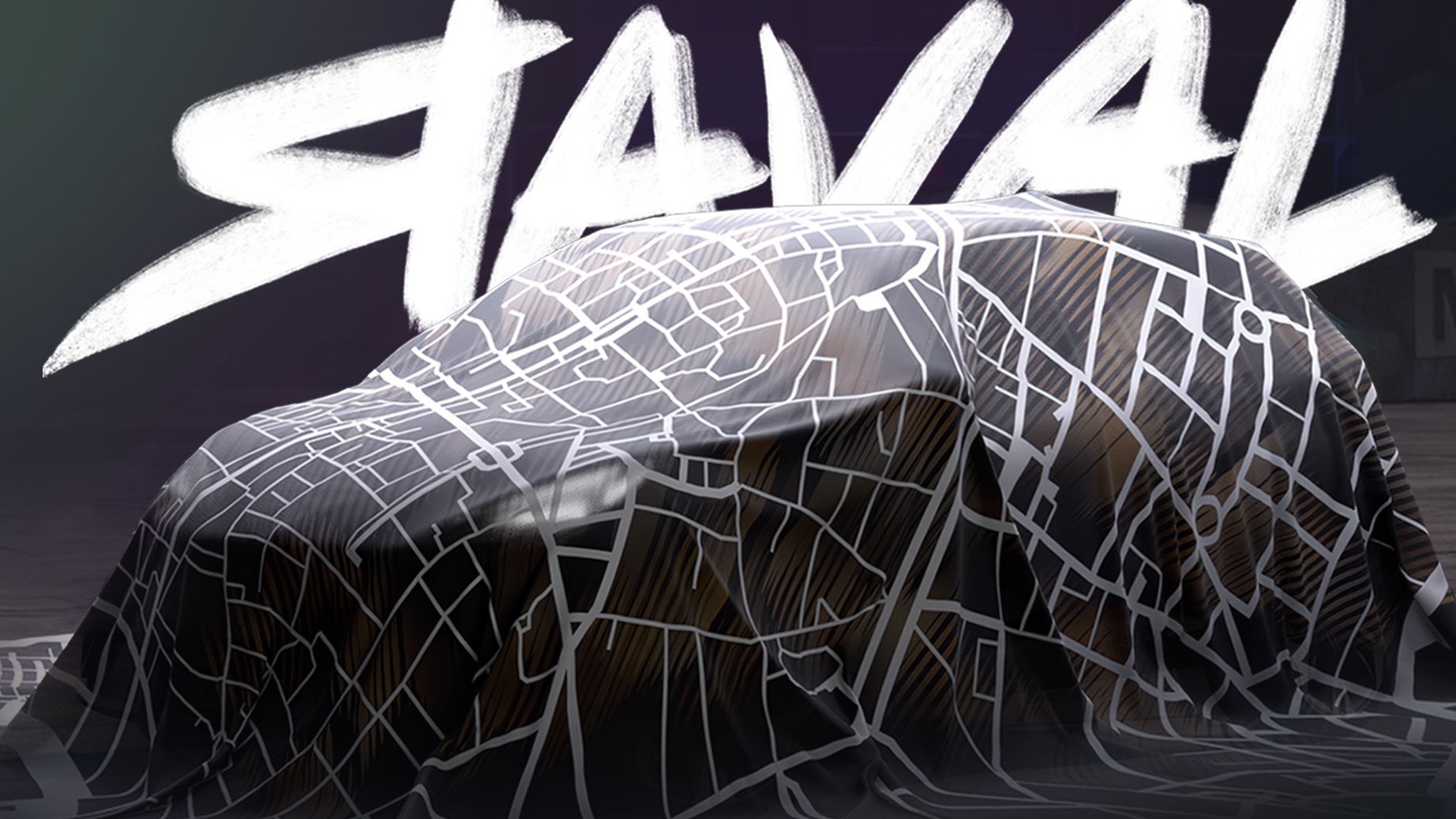 Raval verdeckt mit Schriftzug im Hintergrund