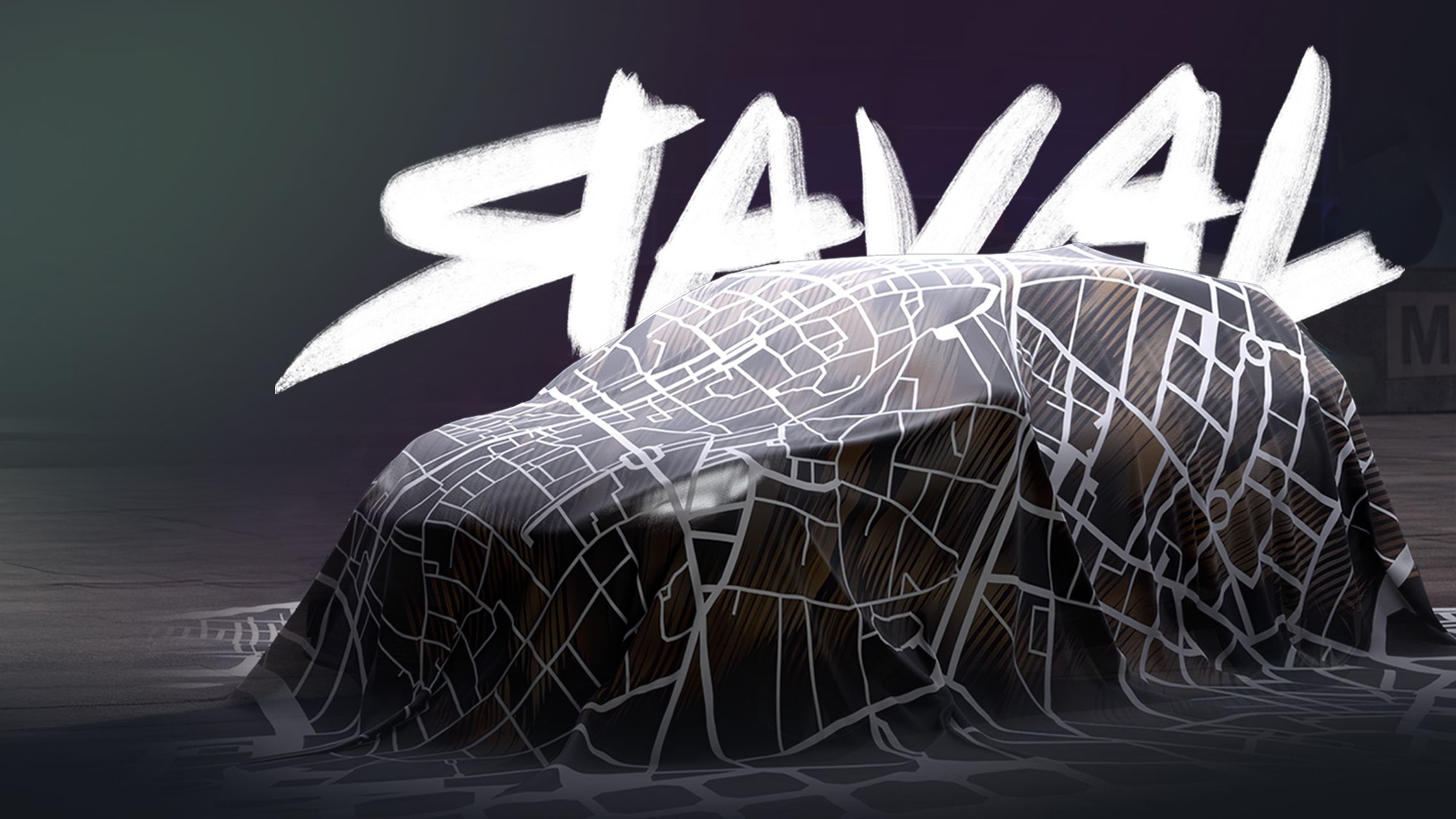 Raval verdeckt mit Schriftzug im Hintergrund