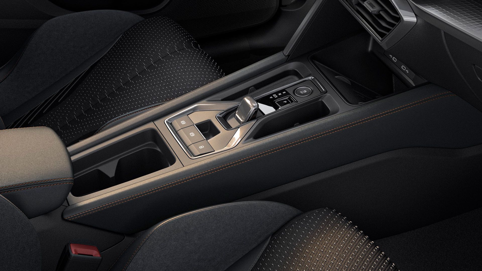 Fokusansicht der Mittelkonsole in einem CUPRA Leon.