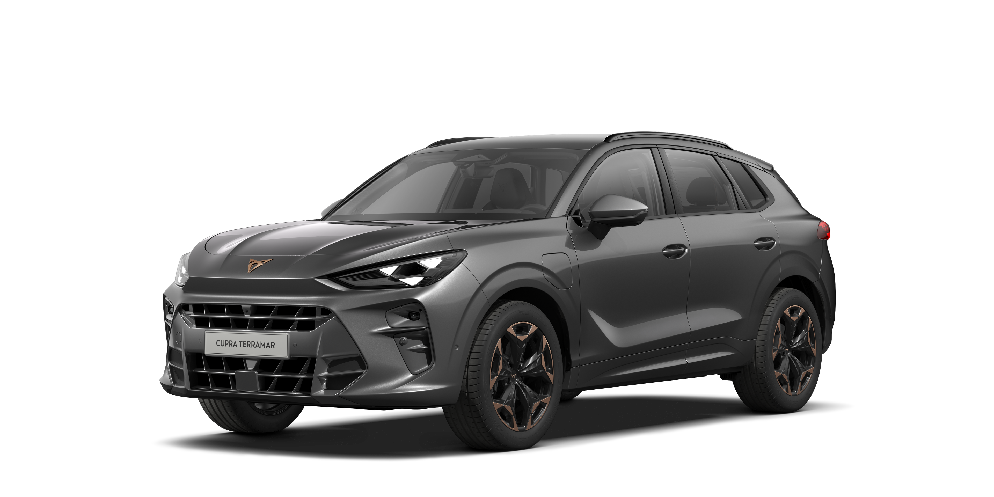 Der CUPRA Terramar in grau, freigestellt.
