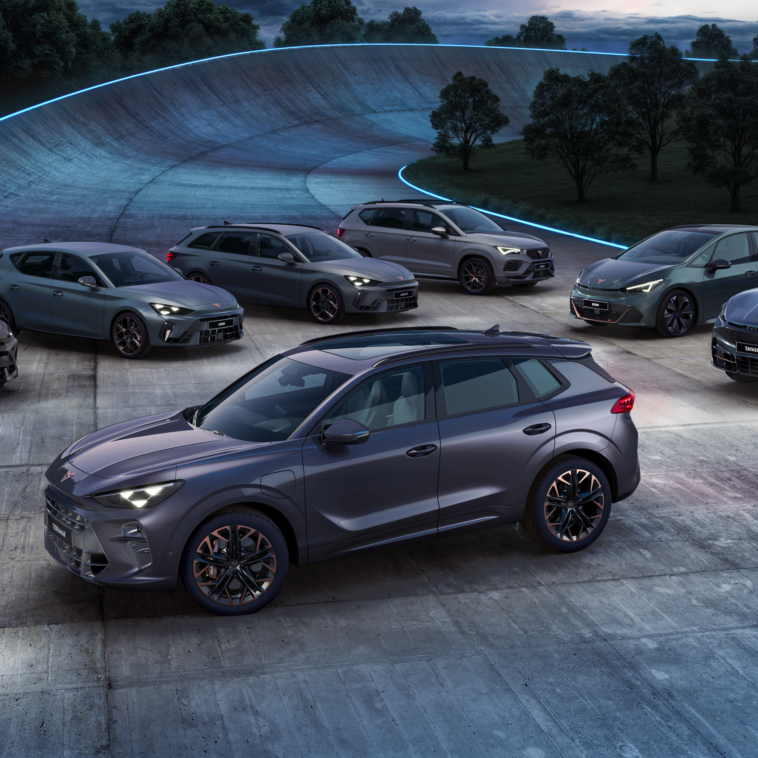 Die gesamte CUPRA Range steht auf dem Ring mit dem CUPRA Terramar ganz vorne.