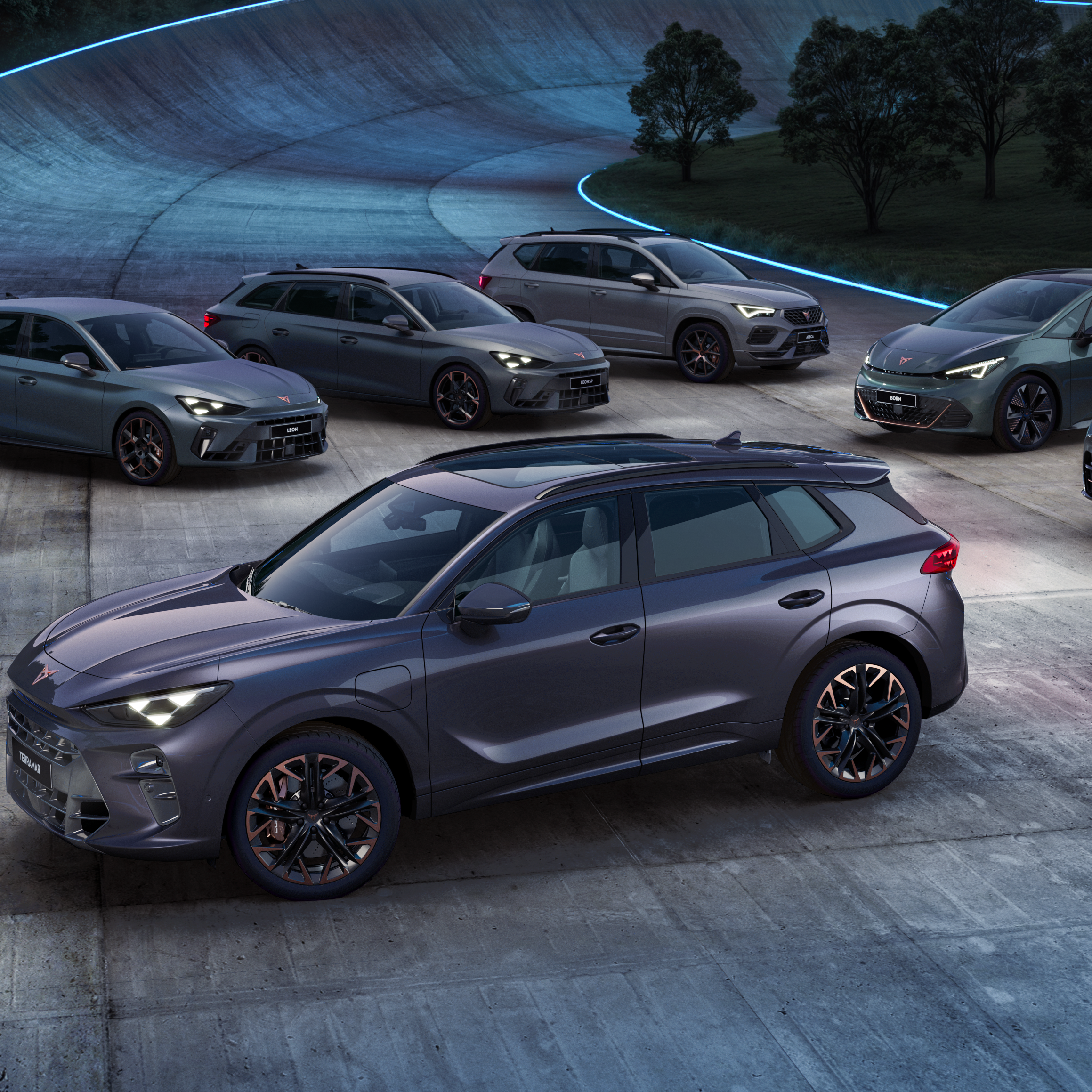 Die gesamte CUPRA Range steht auf dem Ring mit dem CUPRA Terramar ganz vorne.