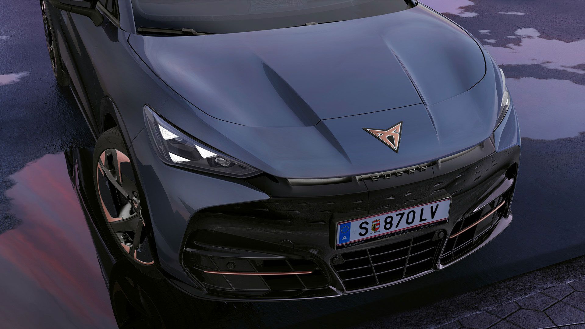 Fokus auf den Kühler eines CUPRA Tavascan.